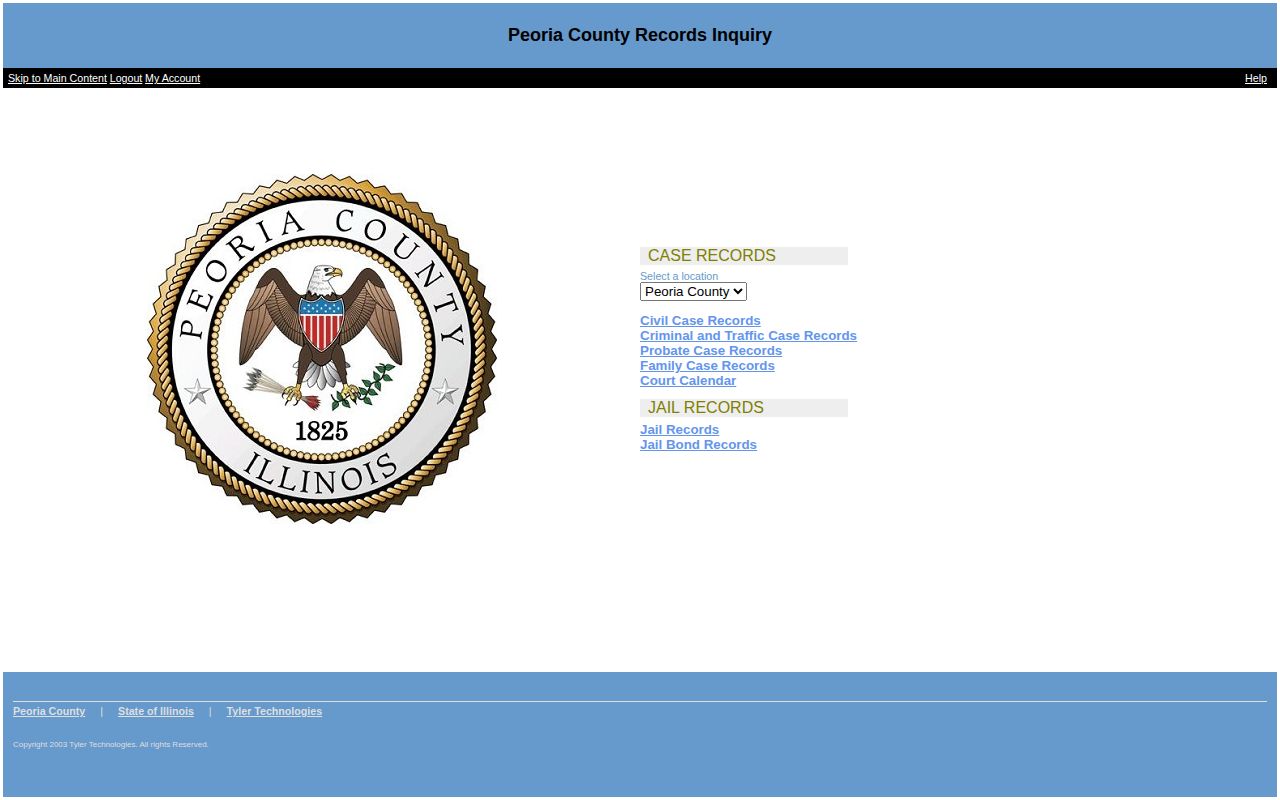 Peoria County released inmates official jailing record search